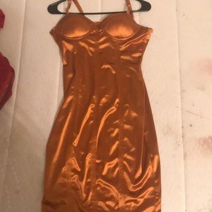 Copper fitted dress